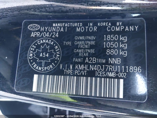 KMHLN4DJ7RU111896 Hyundai Elantra Limited