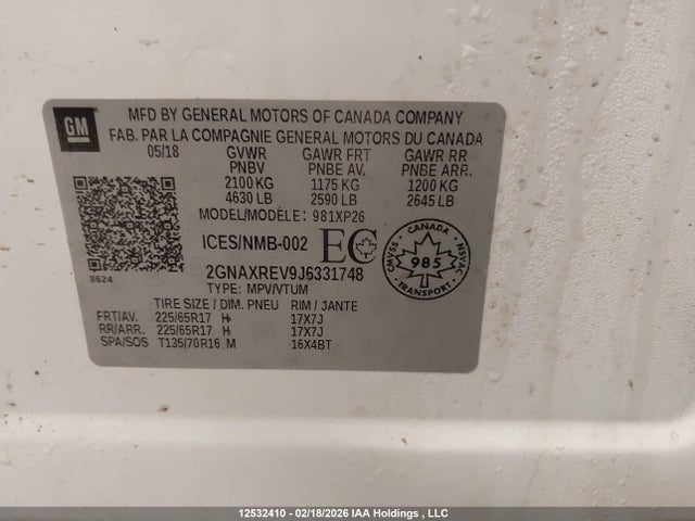2GNAXREV9J6331748 Chevrolet EQUINOX LS