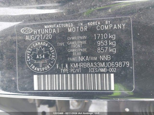 Продаж на аукціоні авто 2021 Hyundai Venue, vin: KMHRB8A33MU069879, номер лоту: 12532468
