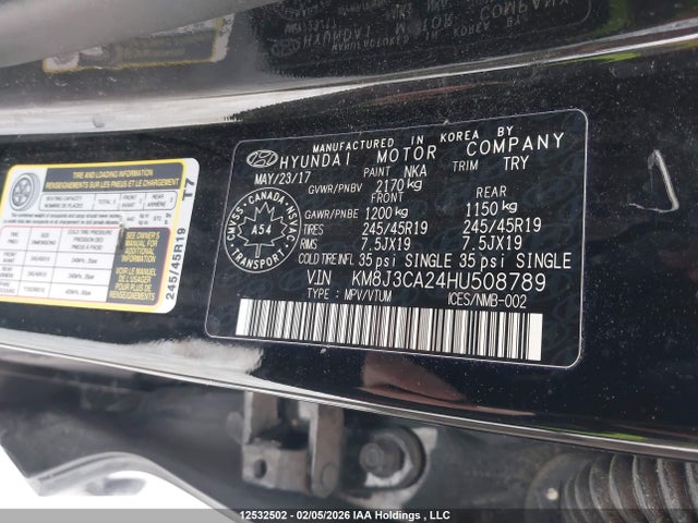 KM8J3CA24HU508789 Hyundai Tucson