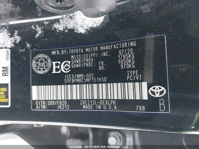 Toyota COROLLA LE 2021 5YFBPMBE5MP151450 Image 19