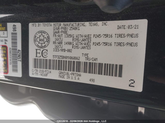 Toyota Tacoma 2021 5TFDZ5BN8MX060862 Image 18