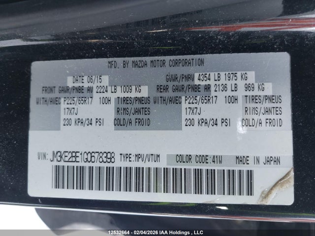 JM3KE2BE1G0678398 Mazda Cx-5 Gx