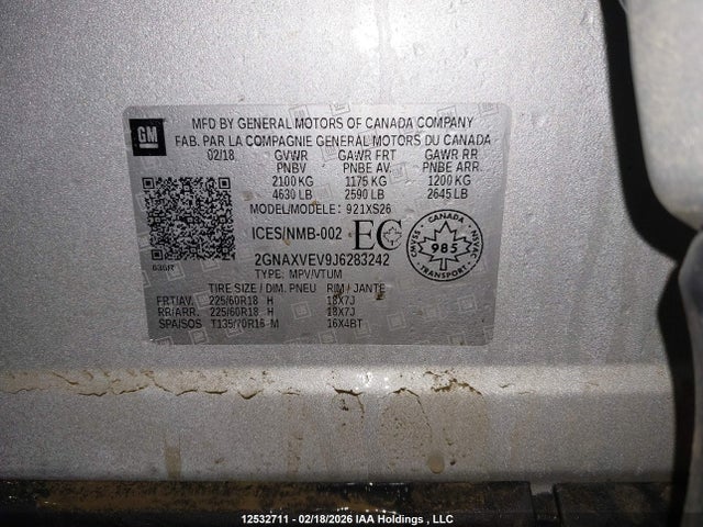 2GNAXVEV9J6283242 Chevrolet Equinox Premier