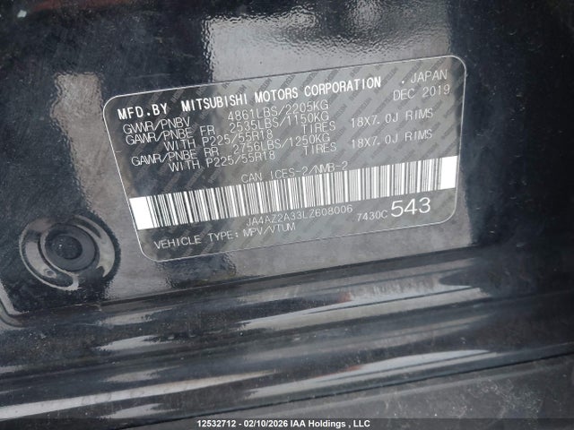 Mitsubishi Outlander 2020 JA4AZ2A33LZ608006 Image 9