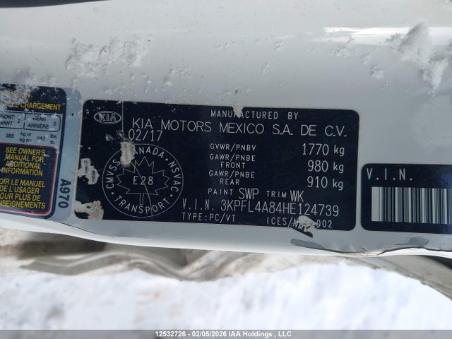 3KPFL4A84HE124739 KIA Forte Ex/ex Luxury/ex+