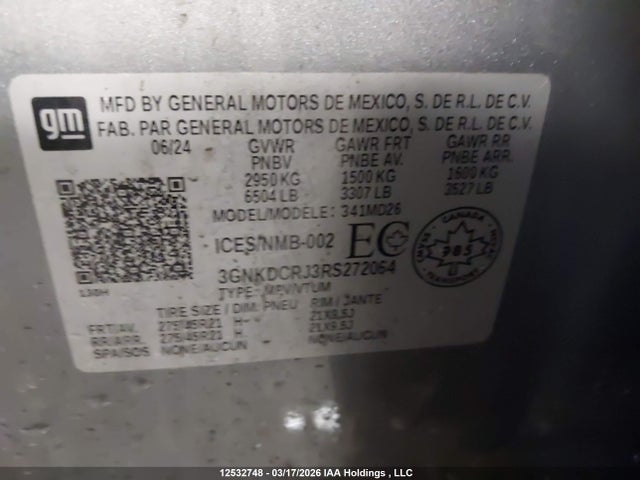 Aukcja sprzedaży 2024 Chevrolet Blazer Rs, vin: 3GNKDCRJ3RS272064, numer aukcji: 12532748