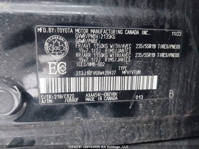 2T3J1RFV6RW420427 Toyota Rav4 Trail