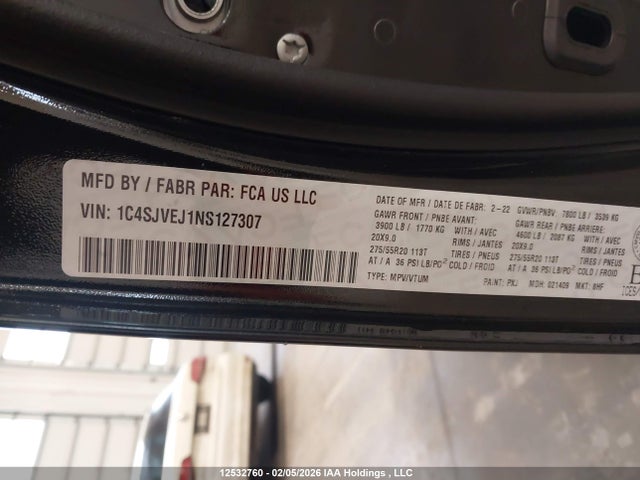 1C4SJVEJ1NS127307 Jeep Grand Wagoneer Series I