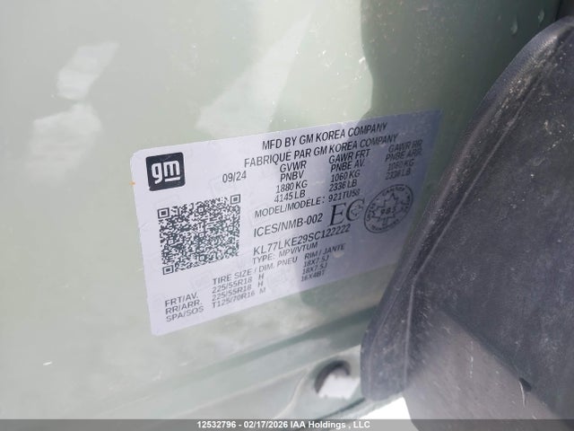KL77LKE29SC122222 Chevrolet Trax