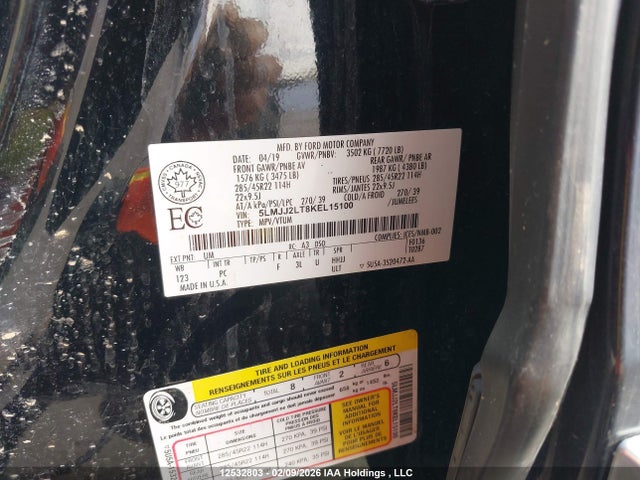 5LMJJ2LT8KEL15100 Lincoln Navigator Reserve