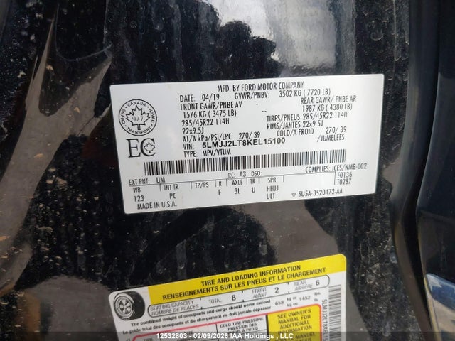 5LMJJ2LT8KEL15100 Lincoln Navigator Reserve