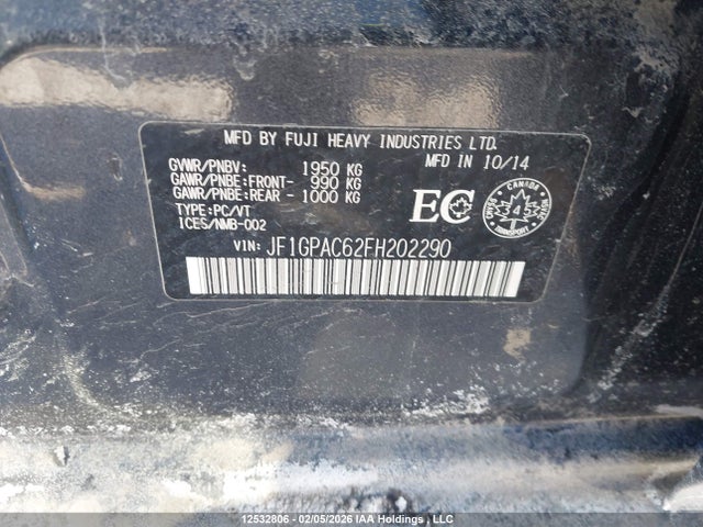 JF1GPAC62FH202290 Subaru Impreza Premium