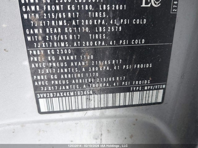 3VV2B7AX4KM183458 Volkswagen Tiguan
