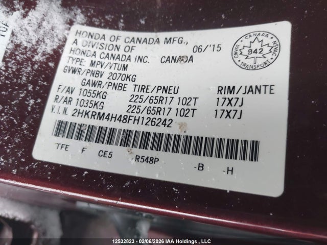 2HKRM4H48FH126242 Honda CR-V SE