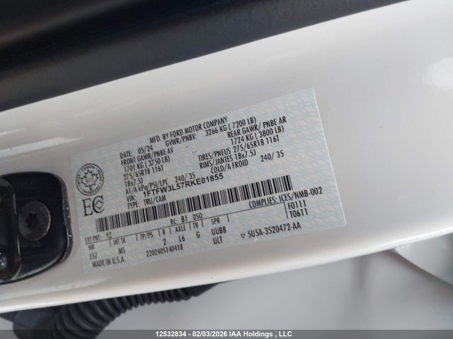 1FTFW3L57RKE01855 Ford F150 Xlt