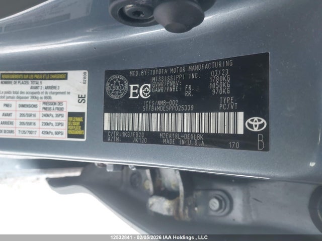 Toyota COROLLA LE 2023 5YFB4MDE5PP025339 Image 9