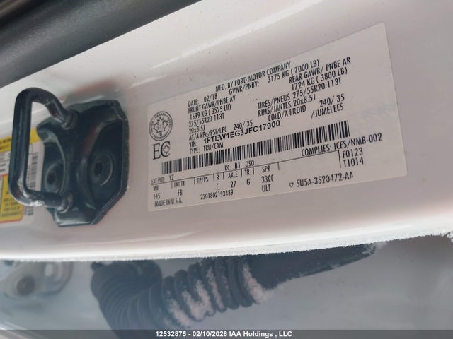 Aukcja sprzedaży 2018 Ford F150 Supercrew, vin: 1FTEW1EG3JFC17900, numer aukcji: 12532875