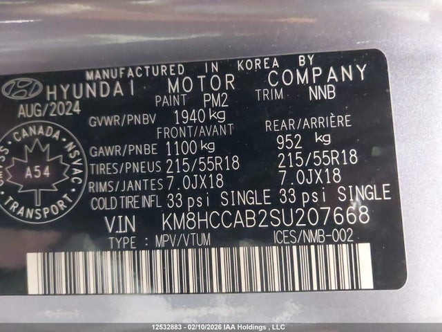Продаж на аукціоні авто 2025 Hyundai Kona Sel, vin: KM8HCCAB2SU207668, номер лоту: 12532883