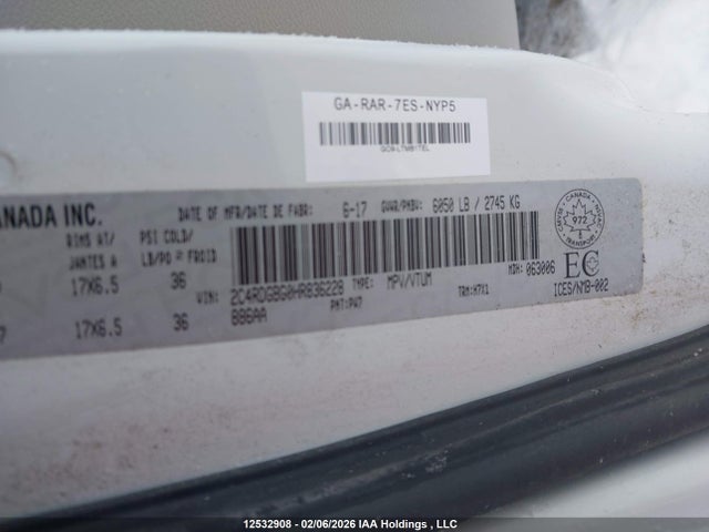 2C4RDGBG0HR836228 Dodge Grand Caravan Cvp/sxt