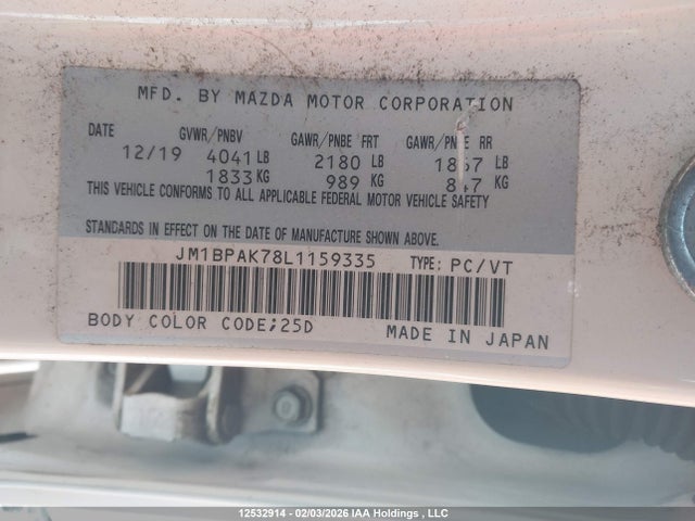 JM1BPAK78L1159335 Mazda MAZDA3