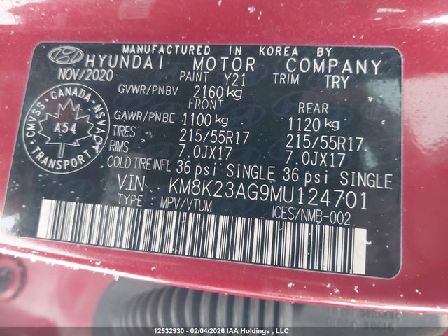 KM8K23AG9MU124701 Hyundai Kona Electric Preferred With Two-tone Roof