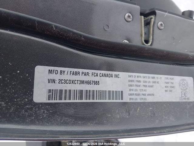 2C3CDXCT3MH667988 Dodge CHARGER R/T