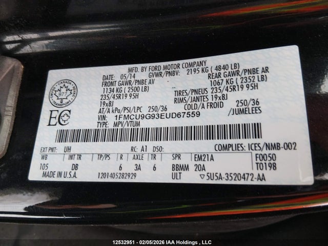 1FMCU9G93EUD67559 Ford Escape