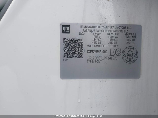 1G1ZD5ST1PF141675 Chevrolet MALIBU LT