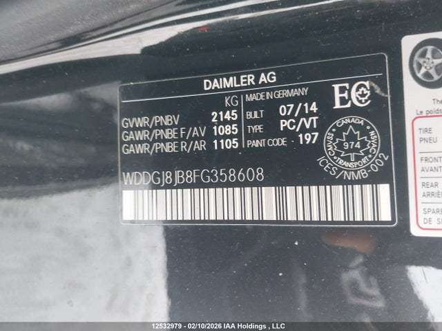 Aukcja sprzedaży 2015 Mercedes-benz C-class, vin: WDDGJ8JB8FG358608, numer aukcji: 12532979