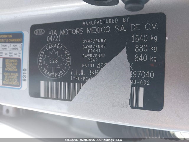 3KPA25AD7ME397040 KIA Rio Lx Premium/lx+