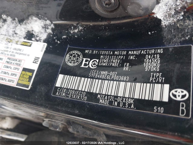 5YFB4RBE6LP003683 Toyota Corolla Se/xse