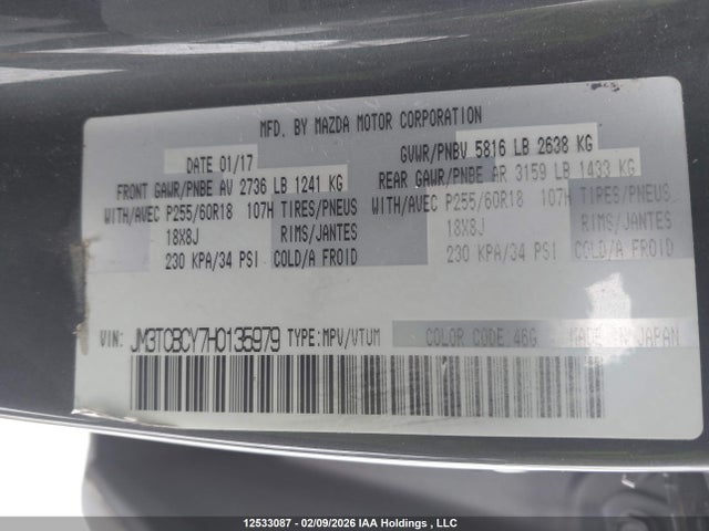 JM3TCBCY7H0135979 Mazda CX-9