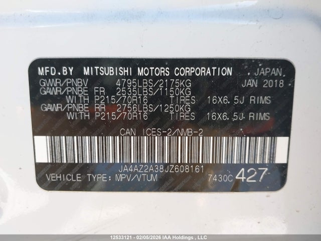 Mitsubishi Outlander Es 2018 JA4AZ2A38JZ608161 Image 9