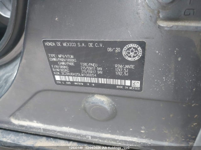 3CZRU6H25LM106654 Honda HR-V SPORT