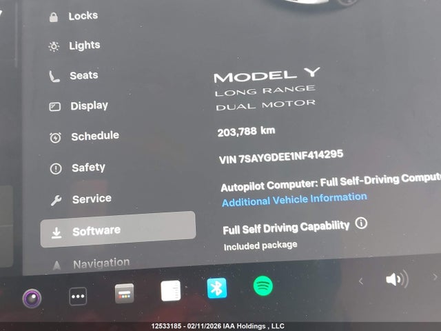 7SAYGDEE1NF414295 Tesla Model Y Long Range