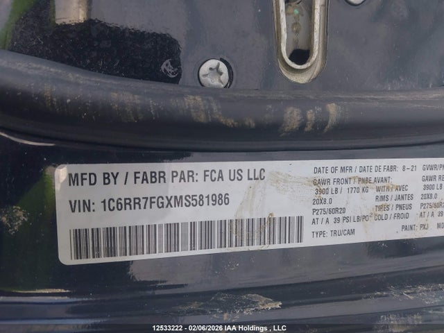 RAM 1500 Classic Tradesman 2021 1C6RR7FGXMS581986 Image 9