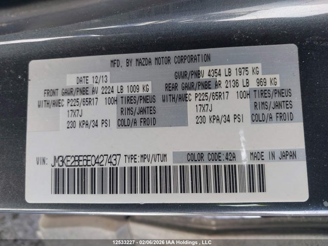 JM3KE2BE6E0427437 Mazda Cx-5 Gx