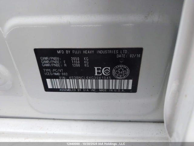 4S3BNCL6XG3041045 Subaru Legacy 2.5i Limited Package