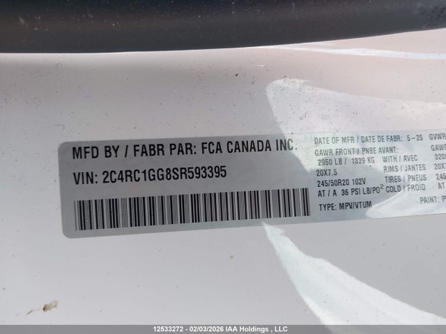 Chrysler Pacifica Limited 2025 2C4RC1GG8SR593395 Image 9