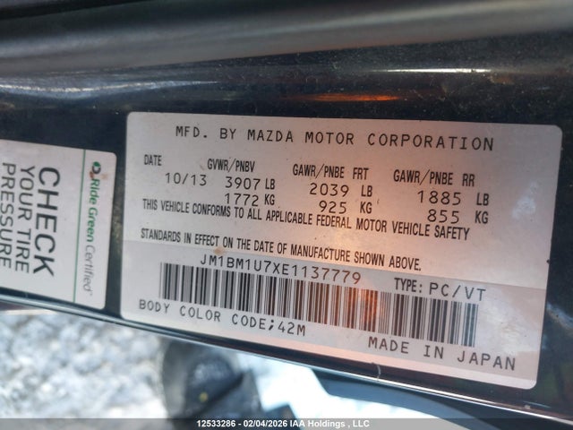 JM1BM1U7XE1137779 Mazda 3 SPORT