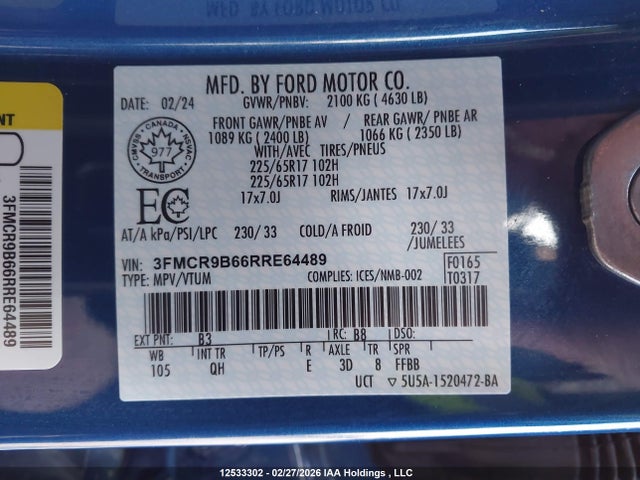 3FMCR9B66RRE64489 Ford Bronco Sport Big Bend