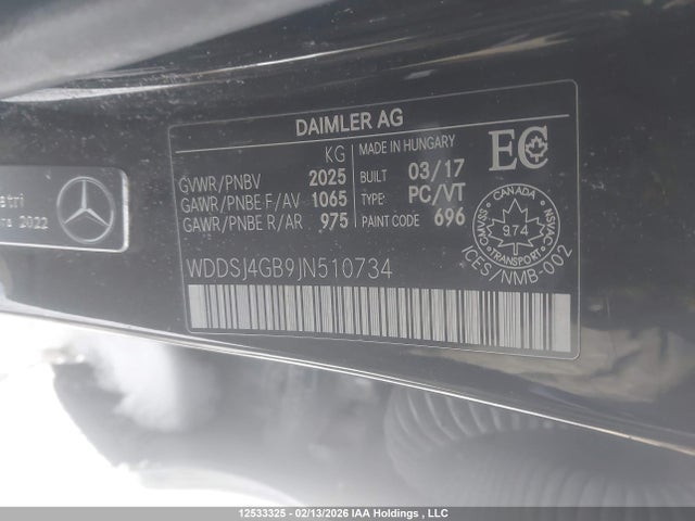WDDSJ4GB9JN510734 Mercedes-Benz CLA 250 4MATIC