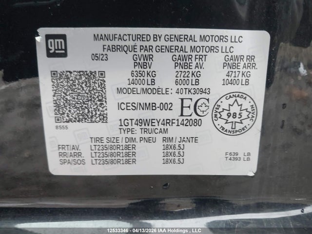 1GT49WEY4RF142080 GMC SIERRA 3500