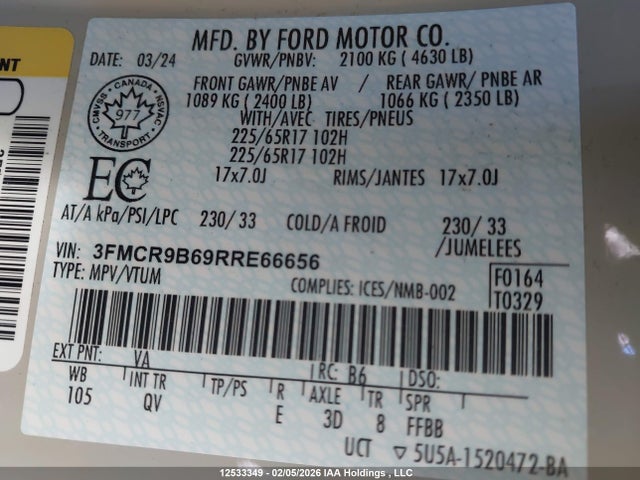 3FMCR9B69RRE66656 Ford Bronco Sport Big Bend
