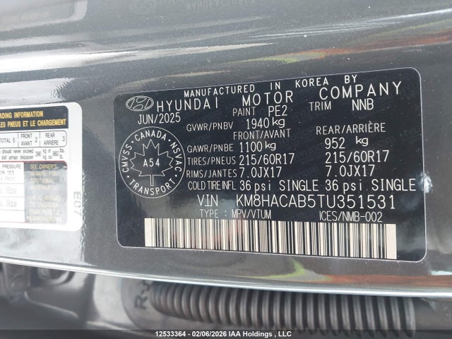 KM8HACAB5TU351531 Hyundai Kona Se