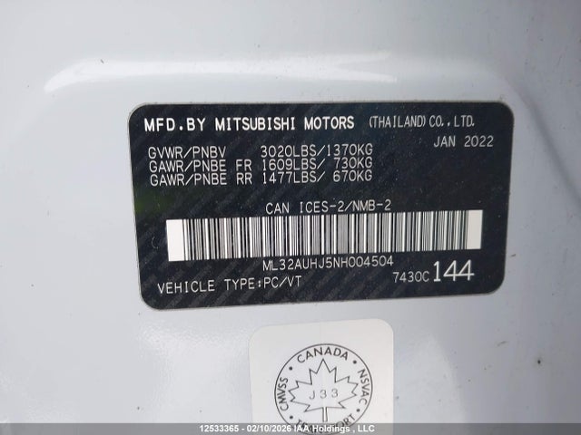 ML32AUHJ5NH004504 Mitsubishi Mirage Es/le