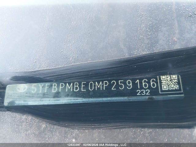 Aukcja sprzedaży 2021 Toyota Corolla, vin: 5YFBPMBE0MP259166, numer aukcji: 12533397