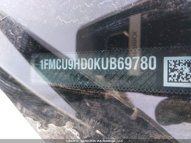 2019 Ford Escape Sel მანქანა იყიდება აუქციონზე, vin: 1FMCU9HD0KUB69780, აუქციონის ნომერი: 12533412