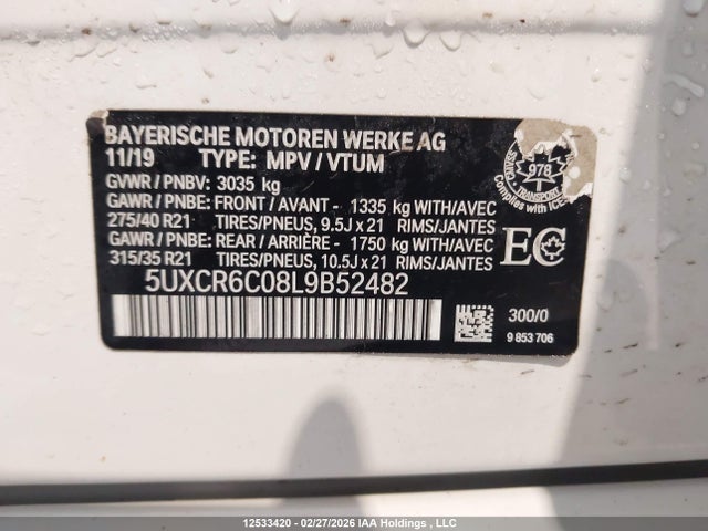 5UXCR6C08L9B52482 BMW X5 Xdrive40i